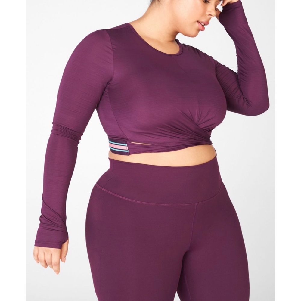 Eco-Conscious Front Twist Long-Sleeve {Burgundy/Multi}